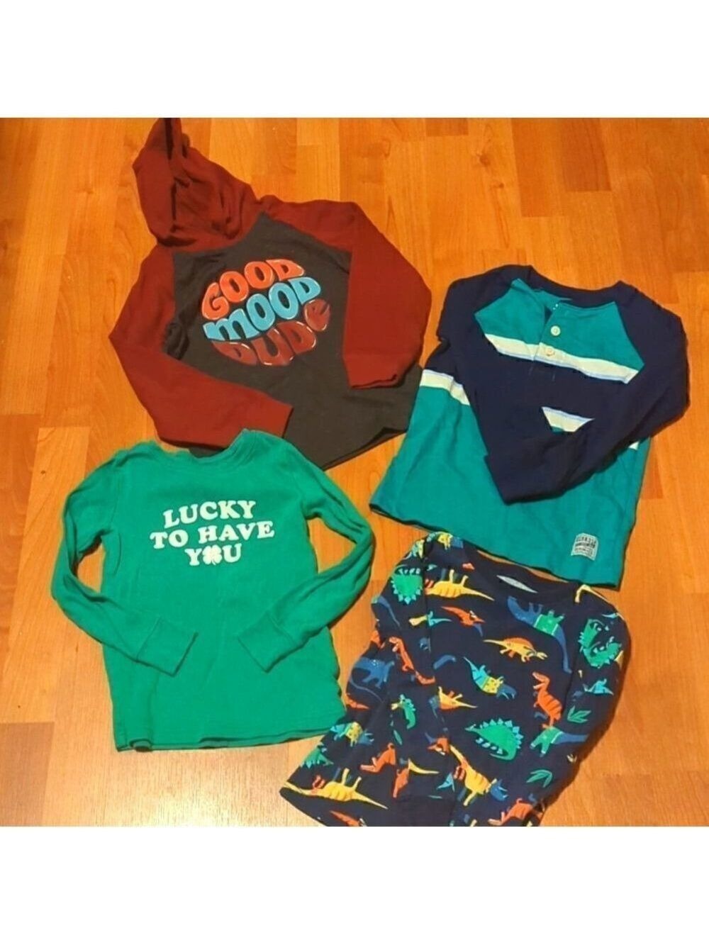 Boys 5T Long Sleeve Pajama Tops Dinosaur St Patrick's